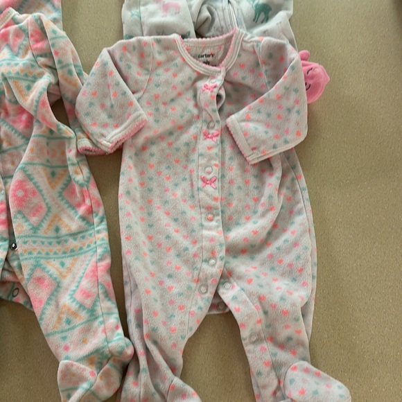 Lot of 5 carters fleece sleep and plays newborn - Picture 3 of 6